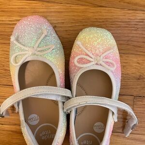 Stride Rite Glittery Pink and Yellow Kids Dress Shoes